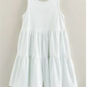 Sleeveless White Striped Kids Dress